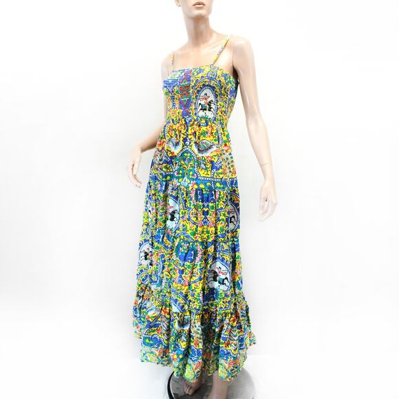 Antica Santoria by Giacomo Cinque Dress Floral Print Emroidered Resort Strap O/S - Picture 1 of 10